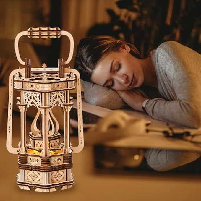 3D WOODEN PUZZLE, ANTIQUE LANTERN LIGHTED 3DPUZZLE, DIY ENGINEERING PROJECT 3D MODEL MECHANICAL PUZZLE FOR ADULTS AND CHILDREN, WOODCRAFT KIT FOR CHRISTMAS DAY - Image 2